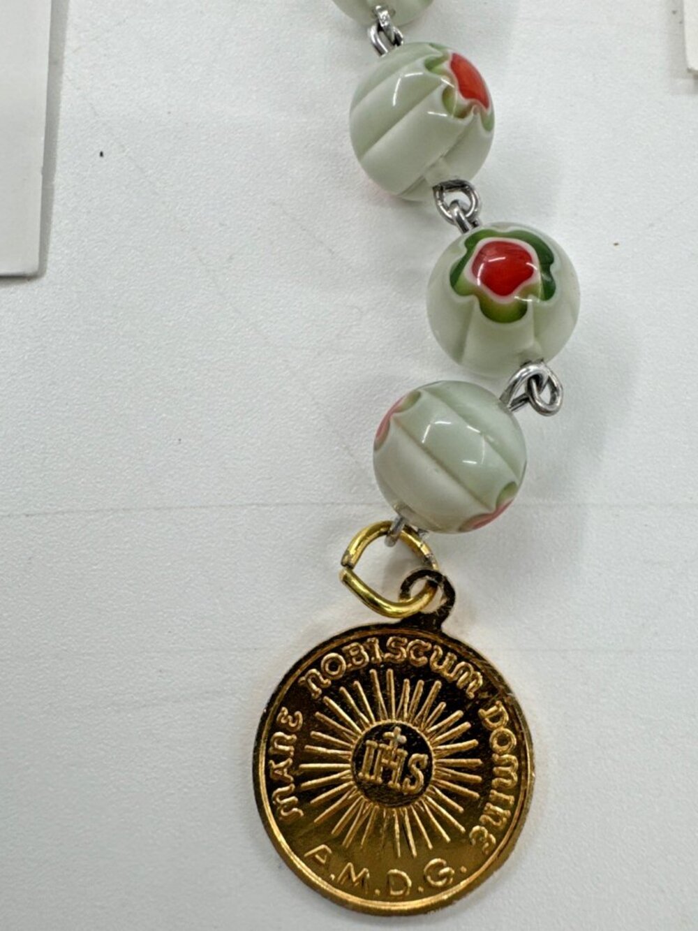 Handmade Catholic Holy Face of Jesus Medal Chaplet Beads & Prayer Cards Set NEW - Picture 2 of 6